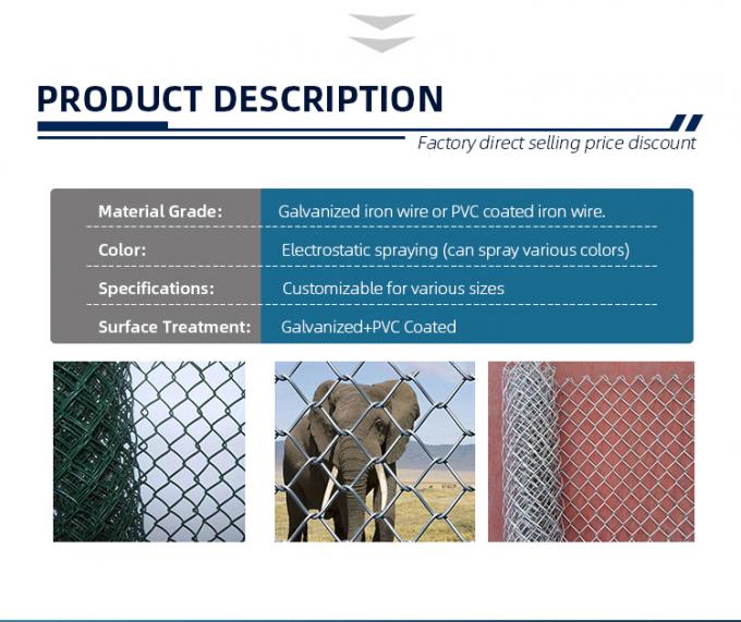 농장 현장용 열 담긴 낮은 탄소 강철 유선 체인 링크 울타리 3