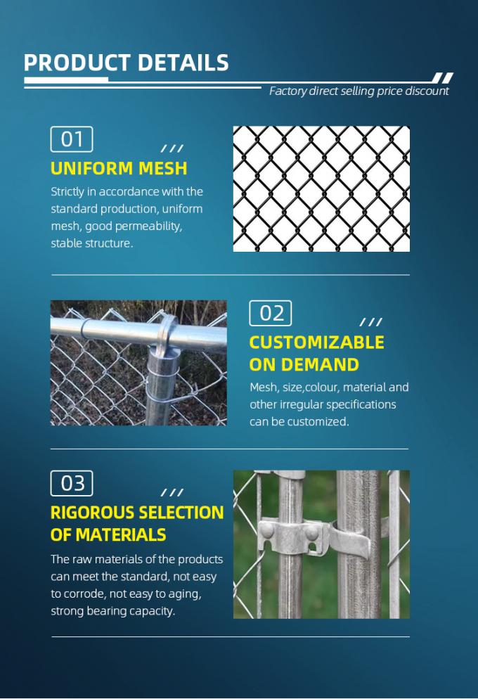 농장 현장용 열 담긴 낮은 탄소 강철 유선 체인 링크 울타리 4